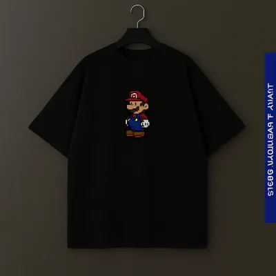 PREMIUM CLASSY PAPER MARIO EDITION DROP SHOLDER T SHIRT